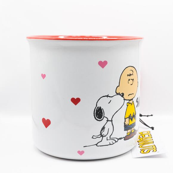 Peanuts Valentine's Day Mug, Snoopy and Charlie Brown, 20oz Ceramic Coffee Cup - Picture 4 of 10